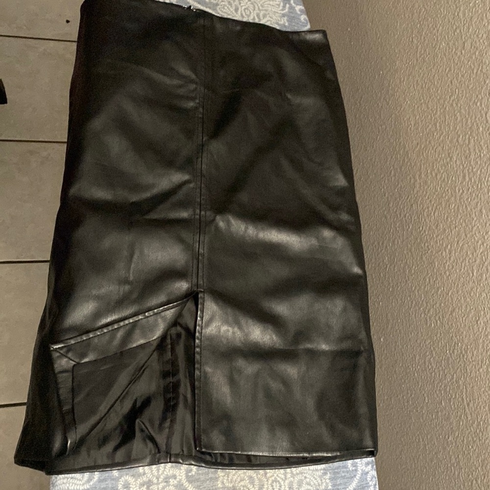 Faux leather skirt